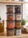 kitchen storage box| containers for kitchen storage set| Airtight Food Storage Containers with Lids| Set of 8, Smoke Grey