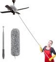 Fan Cleaner mop with Long Rod|Cleaning Mop with Long Handle| 100 inch Extendable Ceilings & Wall Cleaning Mop with Adjustable Rod| Easy Dust Removal| Best for High Ceilings, Fan, Wall, Cleaning.