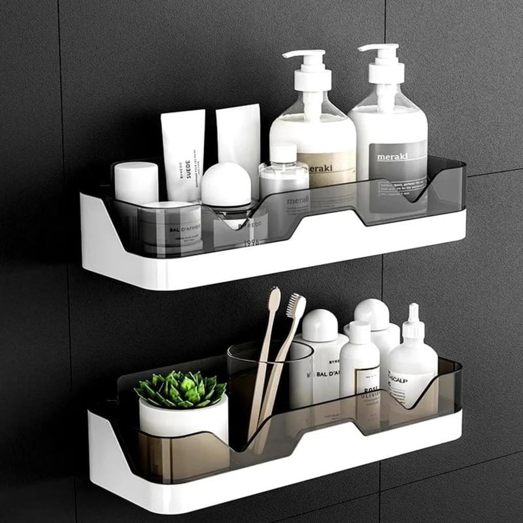 Wall-Mounted Bathroom Shelf Organiser| Bathroom Shelves| washroom Storage Organizer No-Drill Adhesive| Pack of 2